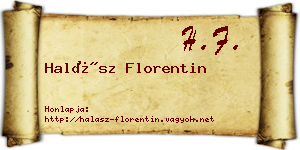 Halász Florentin névjegykártya